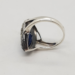 Sterling Silver Blue Stone Ring