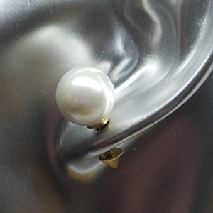 Sterling Silver Gold Plated Two Way Front and Back Pearl Earrings