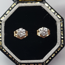 Load image into Gallery viewer, 9ct Gold Diamond Stud Earrings
