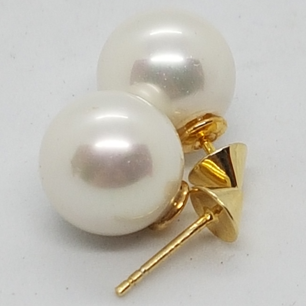 Sterling Silver Gold Plated Two Way Front and Back Pearl Earrings