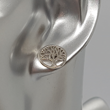 Load image into Gallery viewer, Sterling Silver Tree of Life Stud Earrings
