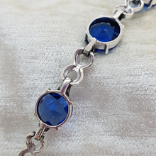 Load image into Gallery viewer, Sterling Silver Marcasite and Blue Stone Bracelet
