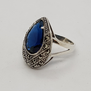 Sterling Silver Blue Stone Ring