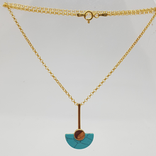Load image into Gallery viewer, Sterling Silver Gold Plated Turquoise Pendant
