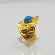 Load image into Gallery viewer, Sterling Silver Gold Plated Turquoise Ring

