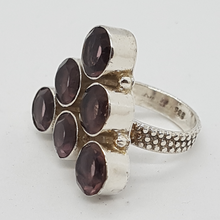 Load image into Gallery viewer, Vintage Sterling Silver Purple Stone Triangular Ring
