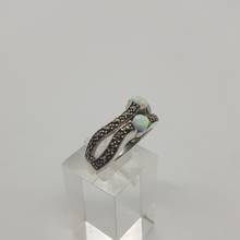 Load image into Gallery viewer, Sterling Silver Opal and Marcasite Ring
