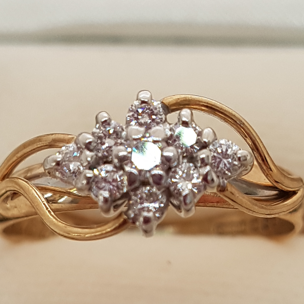 9ct Gold and Diamond Cluster Ring