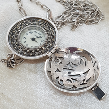Load image into Gallery viewer, Sterling Silver Marcasite Watch Pendant
