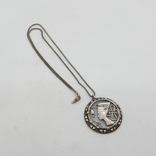 Load image into Gallery viewer, Vintage Sterling Silver Nefertiti Pendant
