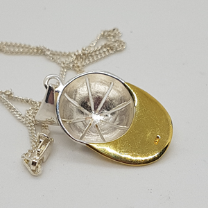 Sterling Silver and Gold Plated Jockeys Cap Pendant