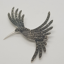 Load image into Gallery viewer, Sterling Silver and Marcasite Bird Brooch
