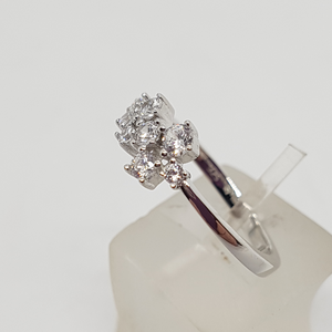 Sterling Silver Cluster CZ Ring