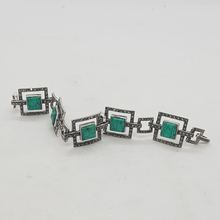Load image into Gallery viewer, Sterling Silver Turquoise and Marcasite Bracelet
