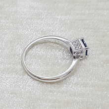 Load image into Gallery viewer, Sterling Silver Sapphire and White CZ Ring
