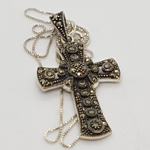 Load image into Gallery viewer, Sterling Silver Marcasite Cross Pendant
