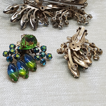 Load image into Gallery viewer, Antique Aurora Borealis Brooch and Earrings
