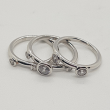 Load image into Gallery viewer, Sterling Silver CZ 3in1 Stacking Ring
