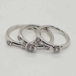 Sterling Silver CZ 3in1 Stacking Ring