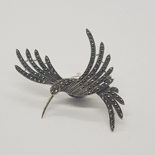 Load image into Gallery viewer, Sterling Silver and Marcasite Bird Brooch
