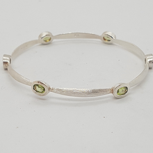 Load image into Gallery viewer, Handmade Sterling Silver Peridot Bangle
