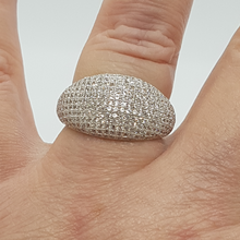 Load image into Gallery viewer, Sterling Silver CZ Bombe Ring
