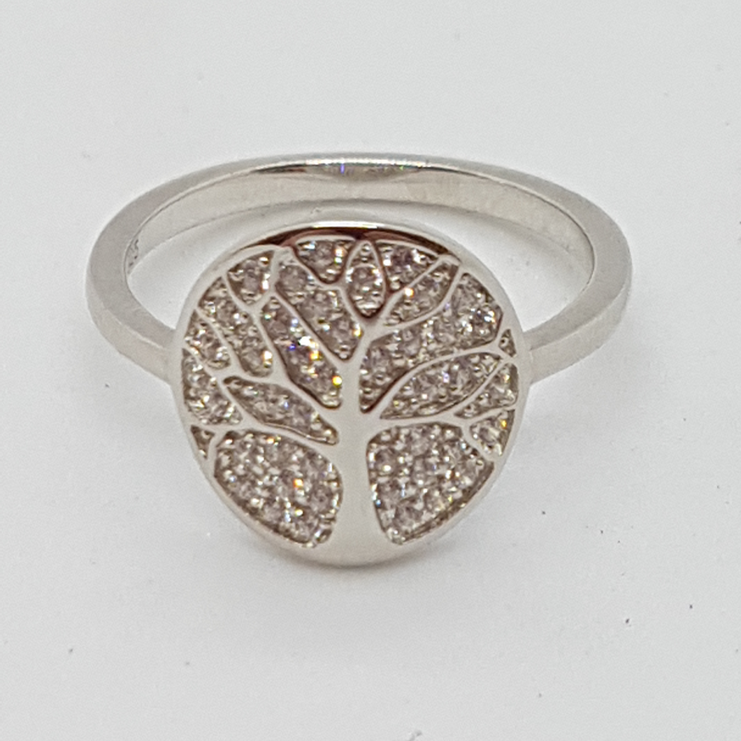 Sterling Silver Tree of Life CZ Ring