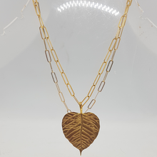 Load image into Gallery viewer, Sterling Silver Gold Plated Leaf Pendant.
