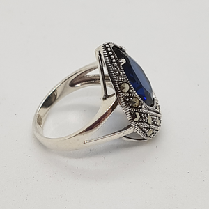 Sterling Silver Blue Stone Ring