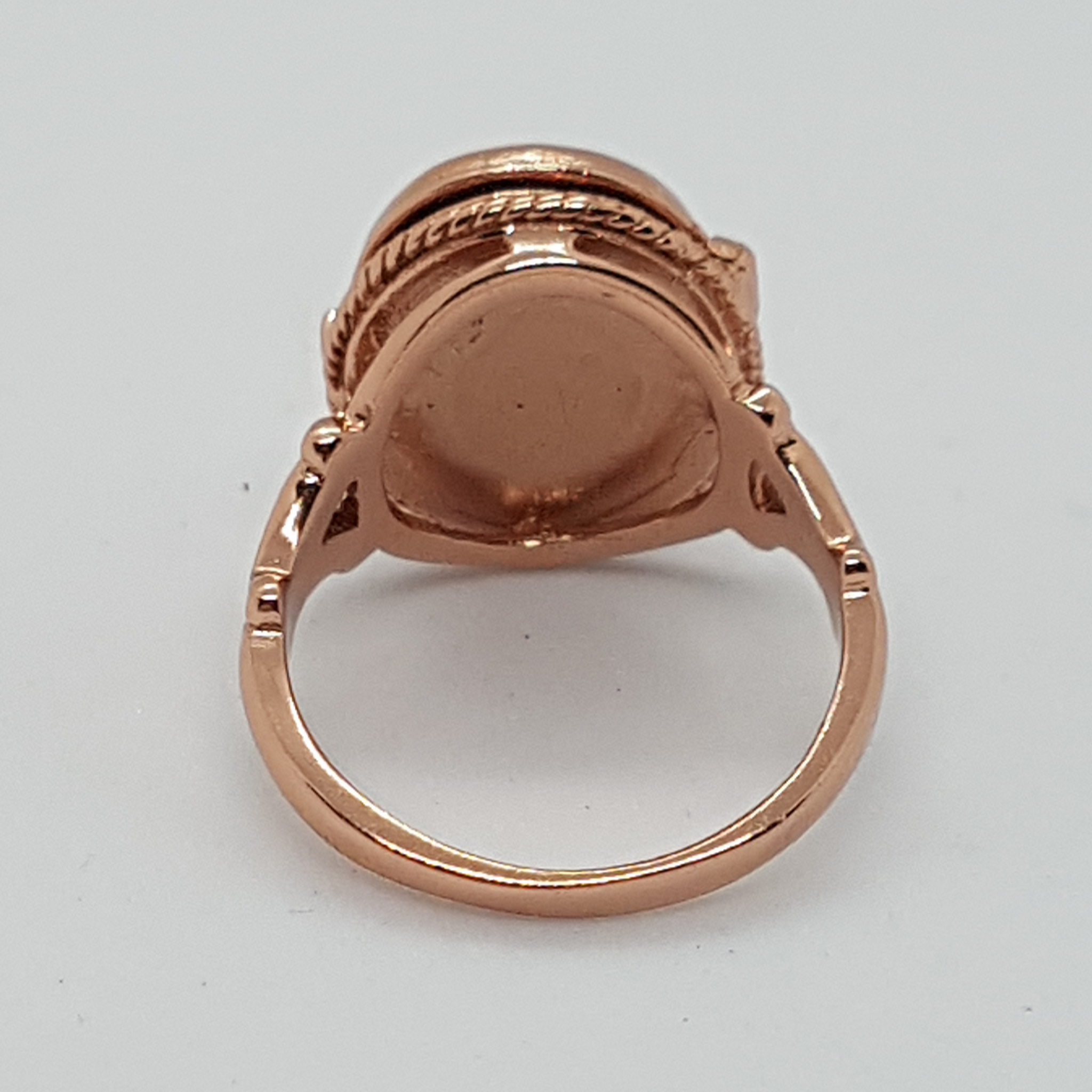 Sterling Silver Rose Gold Plated Locket Ring Nessador Antiques