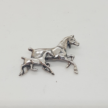 Load image into Gallery viewer, Sterling Silver Mare and Foal Brooch
