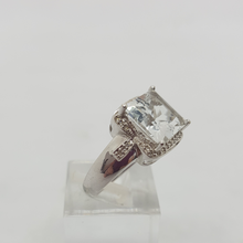 Load image into Gallery viewer, 9ct White Gold Aquamarine and Diamond Ring
