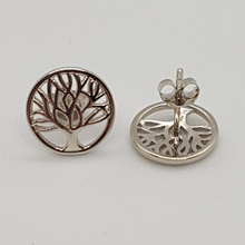 Load image into Gallery viewer, Sterling Silver Tree of Life Stud Earrings
