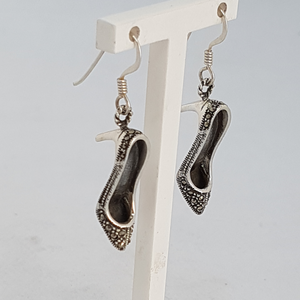 Sterling Silver Marcasite Shoe Earrings