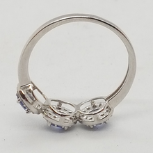 Load image into Gallery viewer, Sterling Silver Tanzanite and White CZ Ring

