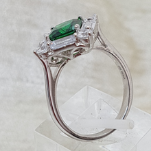 Load image into Gallery viewer, Sterling Silver Emerald and White CZ Dress Ring
