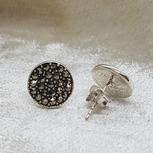 Load image into Gallery viewer, Sterling Silver Marcasite Stud Earrings
