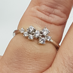 Sterling Silver Cluster CZ Ring