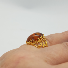 Load image into Gallery viewer, Sterling Silver Amber Ring.
