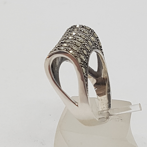 Sterling Silver Marcasite Rollover Ring