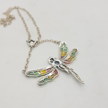 Load image into Gallery viewer, Sterling Silver Pique-a-Jour Marcasite Dragonfly Pendant
