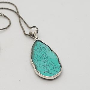 Sterling Silver Turquoise and Marcasite Pendant