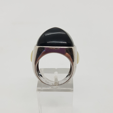 Load image into Gallery viewer, Vintage Sterling Silver Black Onyx and Moonstone Ring
