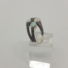 Load image into Gallery viewer, Sterling Silver Opal and Marcasite Ring
