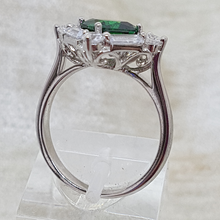 Load image into Gallery viewer, Sterling Silver Emerald and White CZ Dress Ring
