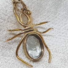 Load image into Gallery viewer, Antique 9ct Gold Blue Topaz and Pearl Bug Pendant
