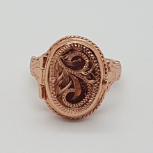 Load image into Gallery viewer, Sterling Silver Rose Gold Plated Locket Ring
