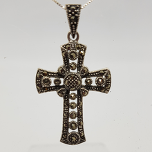 Load image into Gallery viewer, Sterling Silver Marcasite Cross Pendant
