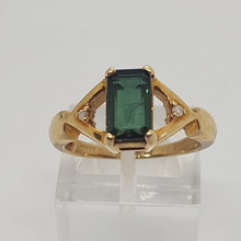 Load image into Gallery viewer, 9ct Gold Tourmaline and Diamond Ring
