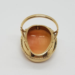 Vintage 9ct Gold Shell Cameo Ring